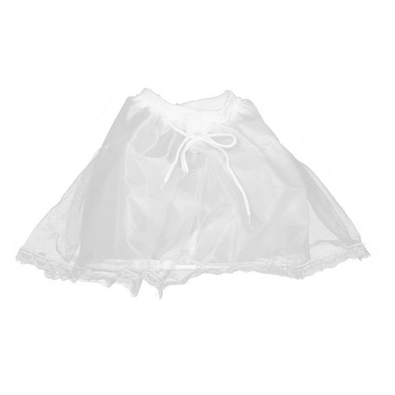 Hemoton  Girl's Ruffle Layered Tulle Skirt Sweet Lolita Dress Child Bride White