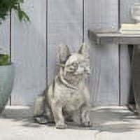 Mintazer Antique Bulldog Garden Statue, Weatherproof Concrete Dog Sculpture Lawn Ornament for Patio Backyard Poolside, Gray