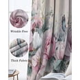 thumbnail image 3 of Pink Roses Floral Blackout Curtains for Bedroom Living Room Darkening Curtains 84 Inch Length 2 Panels Set Vintage Romance Botanical Flowers Window Curtain Window Treatment Grommet Drapes 42"x84", 3 of 9