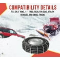 thumbnail image 3 of 2 Pair CAM Square Link Snow Tire Chain Compatible w/ 24.5" Rim Diameter & 11" Wide Car Pickup Low-duty Trucks SUV Tires, Emergency Tire Traction Grip Chains, 3 of 9