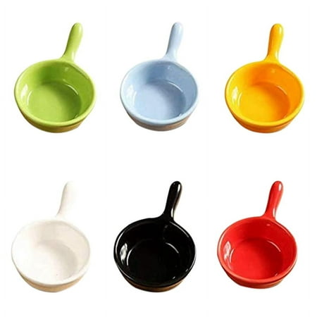 

6 Pcs Ceramic Sauce Plate Colorful Mini Bowl Set Sauce Garnish Condiment Seasoning Plate Can Be Stacked