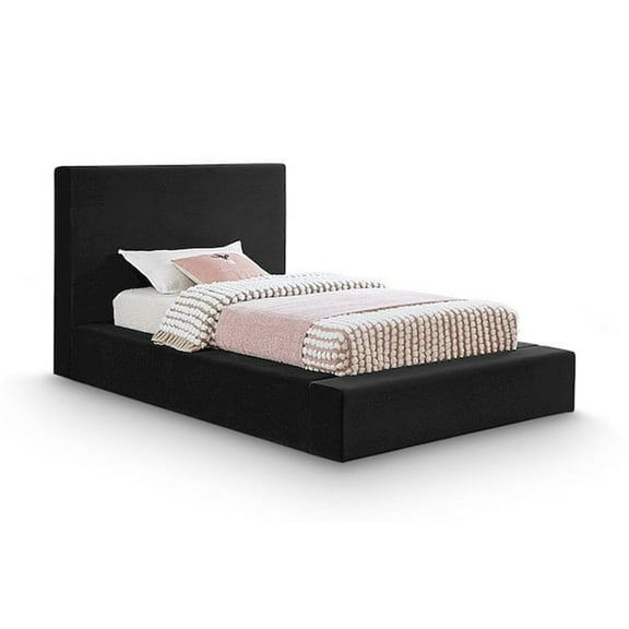 Meridian Furniture Dorian Black Velvet Twin Bed