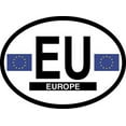 thumbnail image 1 of EUROPEAN COUNCIL FLAG, Waterproof UV Coated, Famous Reflective OVAL Sticker DECAL , 3.5" x 4.75", 1 of 1