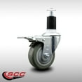 thumbnail image 2 of 3.5 Inch SS Gray Poly Swivel 1-1/2 Inch Expanding Stem Caster Brake, 2 of 2