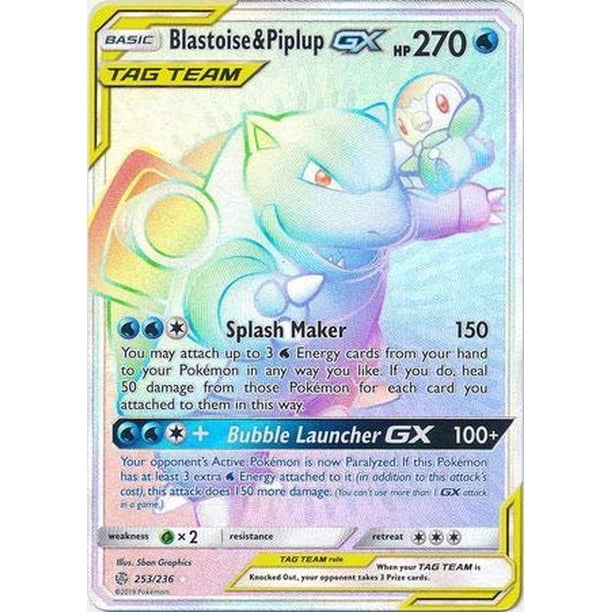Blastoise & Piplup Tag Team GX - 253/236 - Secret Rare - Cosmic Eclipse