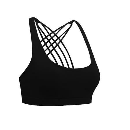 

ELENXS Premium Material Fitness Bra Cross Back Sports Bra for Women