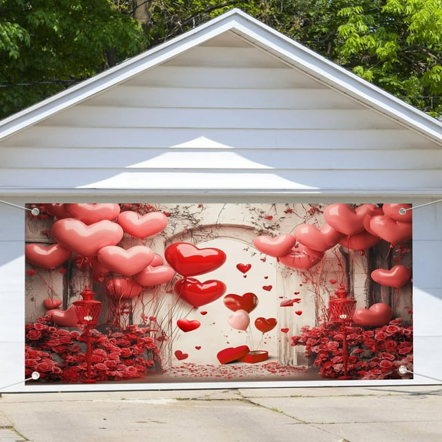 Valentines Day Backdrop Pink Heart Balloon Sweet Valentines Day Party Photography Background Romantic Love Wedding Anniversary Photo Background Decorations