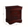 thumbnail image 3 of Simple Relax Wooden 2-Drawer Nightstand In Cherry Finish, 3 of 5