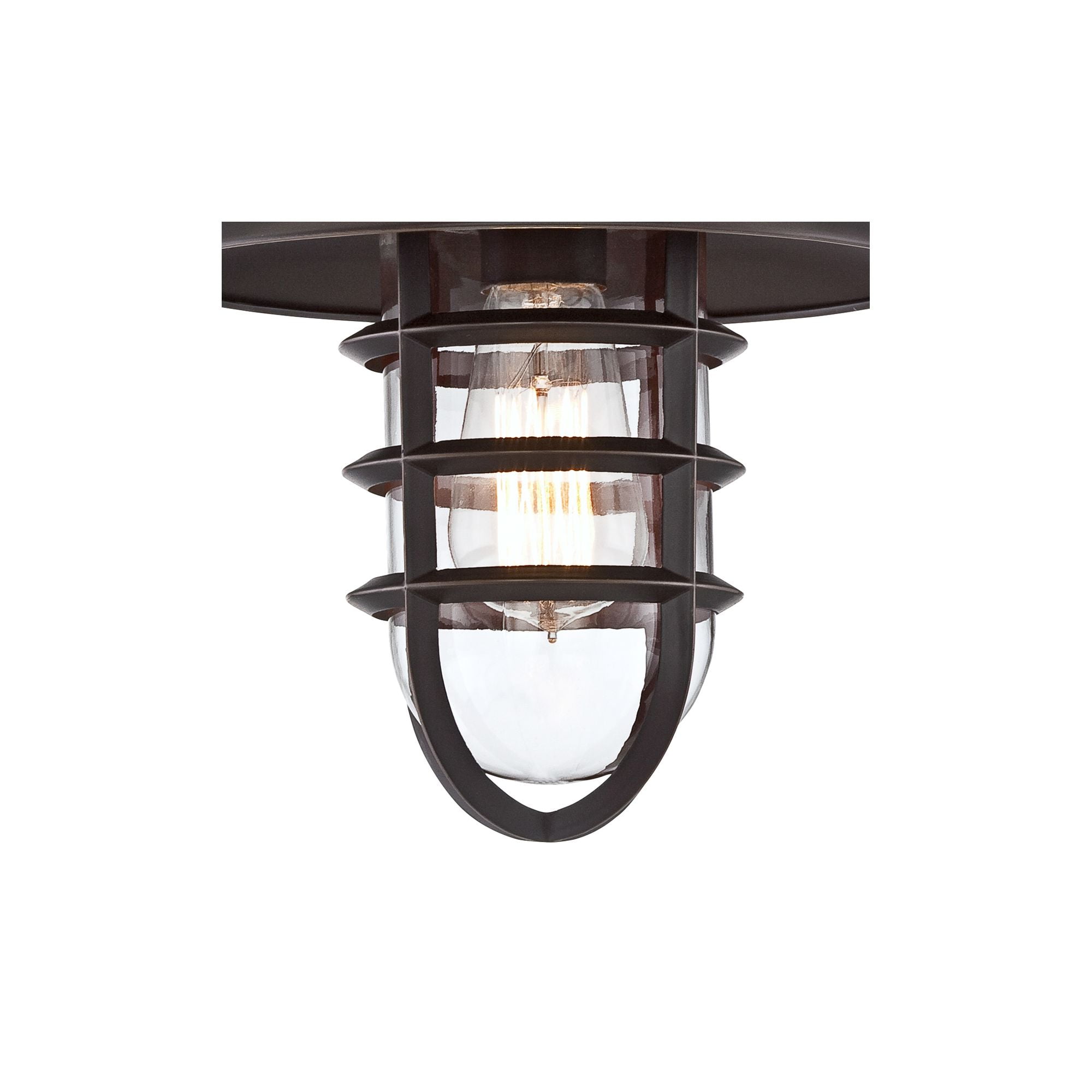 John Timberland Marlowe Industrial Outdoor Wall Light Fixture Galvanized Hooded Cage 13 1/4" Clear Glass for Post Exterior Barn Deck House Porch Yard
