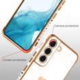 thumbnail image 2 of for Samsung Galaxy S22 Plus 5G Case Love Heart Plating Electroplate Luxury Elegant Case Camera Protector Soft TPU Shockproof Protective Corner Back Cover Galaxy S22+ 5G Case -White, 2 of 10