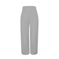 thumbnail image 5 of Palazzo Pants for Women Loose Baggy Wide Leg Pants High Waist Pleated Flowy Straight Trousers Casual Loungewear Pants, 5 of 6
