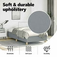 thumbnail image 3 of vidaXL Twin XL Bed Frame, Fabric Upholstered Platform Bed Frame, Light Gray, No Mattress, 3 of 9