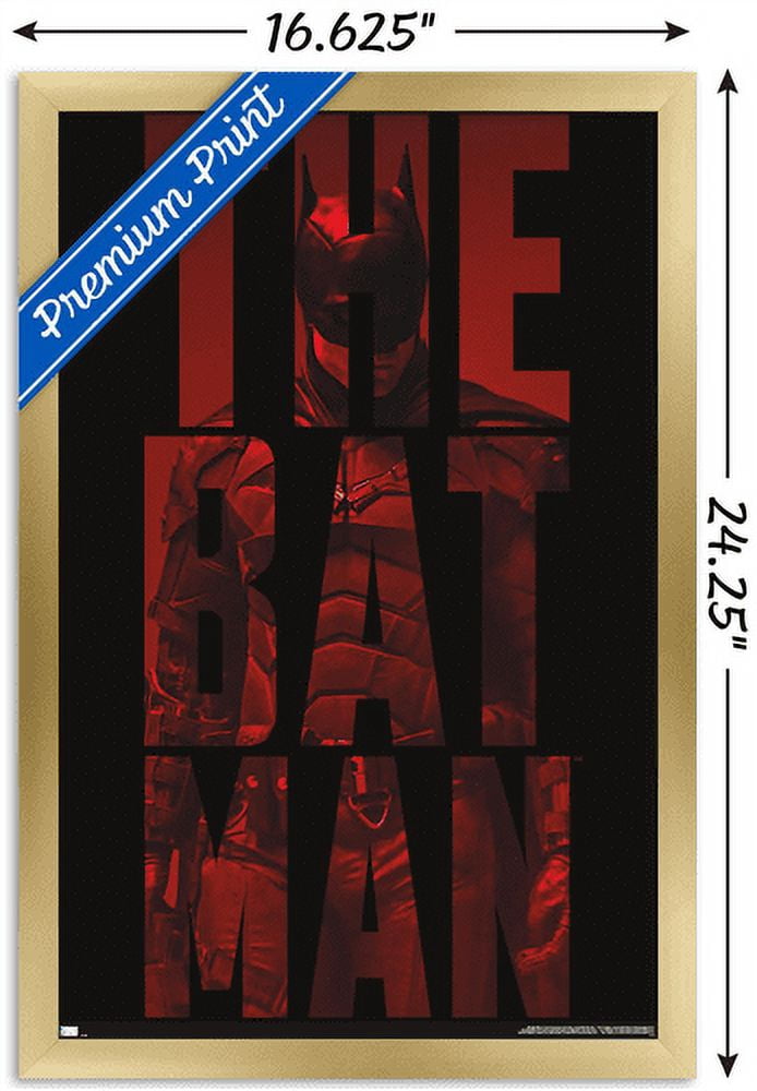 DC Comics The Batman - Text Wall Poster, 14.725" x 22.375", Framed