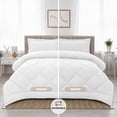 thumbnail image 6 of Lux Decor All-Season Comforter Sets Queen 3 PC, Reversible Bedding Set with Diamond Quilted Design Comforter and 2 Pillow Shams, Lightweight & Cozy Set de Cama White, 6 of 9