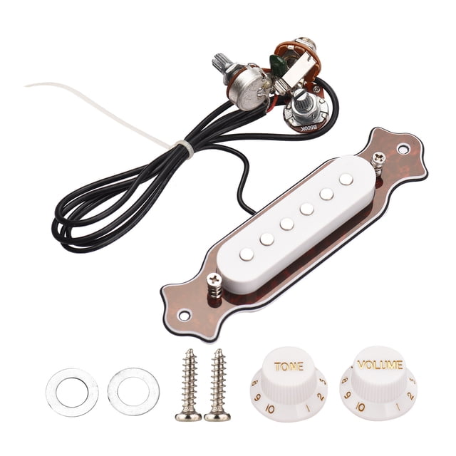 cartuchos de recogida Guitarra Magnética de bobina única Pastilla silenciosa Guitarra acústica popular Pastilla de orificio de sonido Pastilla de guitarra eléctrica Cableado con perillas de volumen y Tomshoo cartuchos de recogida