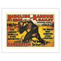Gargantua the Great Gorilla - Ringling Brothers and Barnum & Bailey Circus - Greatest Show on Earth - Vintage Circus Poster c.1938 - Bamboo Fine Art 290gsm Paper (Unframed) 17x22in