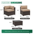 thumbnail image 2 of LazySunsets 7 Pieces Patio Conversation Set, Rattan Wicker Outdoor Sectionals with 6 Chairs and 1 Coffee Table, Beige/Brown, 2 of 9