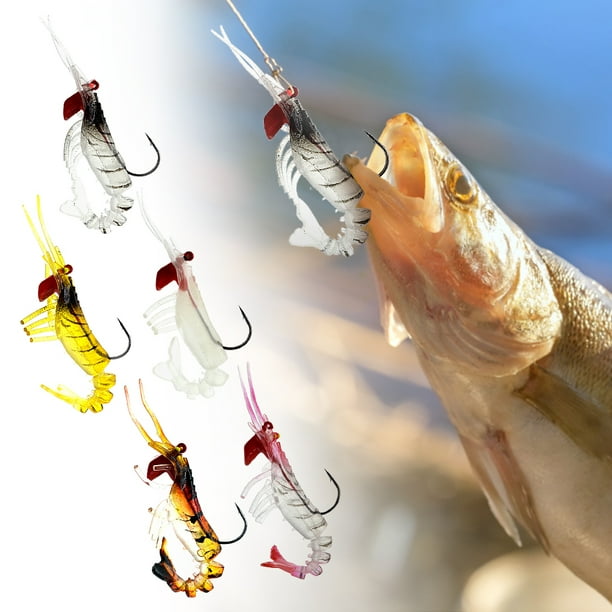 Leurre Souple Pêche – Crevettes Simulation En PVC (lot De 3, 6.5g) - Neuf