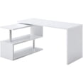 thumbnail image 5 of Vanity Art Modern Convertible L Shaped Swivel Rotation Corner Computer Desk with Shelves for Home Office MLT1001OF-WT, 5 of 7