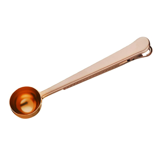 Cucharas de café de acero inoxidable con clip de sellado Cucharada para bar Cocina Arroz Oro rosa