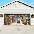 thumbnail image 3 of Large Christmas Garage Door Cover 16x7 ft, Polar Express Snowman Garage Door Banner Decor, Vintage Believe Train Backdrop for Outdoor Indoor Xmas Eve Wall Decor, 3 of 5