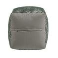 thumbnail image 4 of Weston Home Dinant Upholstered Square Pouf Ottoman, Dark Green & White Dot Pattern Fabric, 4 of 5