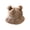 Khaki, variant on Bucket Hat Bear Ear Ball Thickened Autumn Winter Leopard Plush Ball Basin Cap for Outdoor