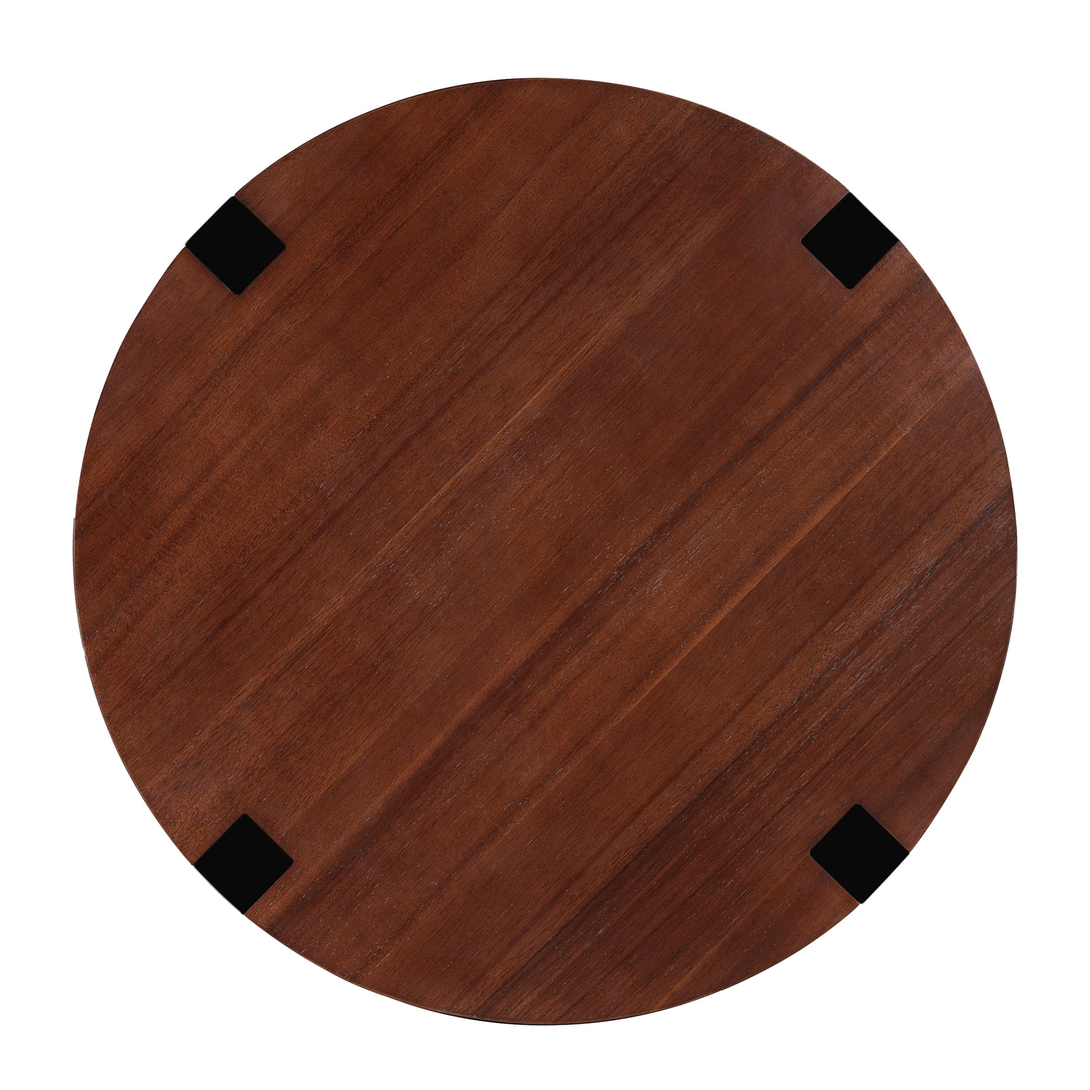 Christopher Knight Home 2-Piece Wood Table Set, Round Coffee Table and Side Table, Cross Bases, Natural+Black
