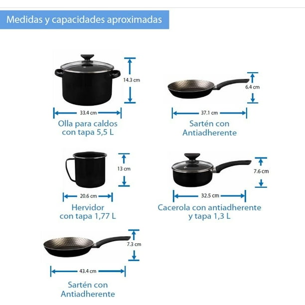 Batería De Cocina Cinsa Aluminio Con Antiadherente Piezas