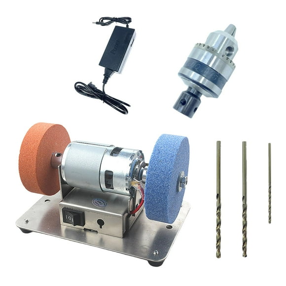 Almencla Mini Belt Sander Grinding Tool Benchtop Multifunctional Equipment Mini Bench Belt Grinder Polisher for DIY Woodworking Making
