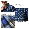 thumbnail image 2 of COUVER Men’s Fleece Pajama Set with Button-Down Top and Drawstring Pants Plaid Blue Grey Size S, 2 of 6