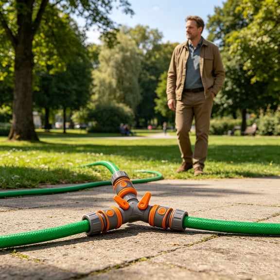 3‑Way Garden Hose Splitter With Quick Connect Fittings, Heavy Duty Outdoor Water Hose Connector With Independent Shut‑Off Valves For Backyard Lawn Irrigation Gardening Watering Tasks