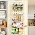 thumbnail image 4 of Adjustable Over the Door Pantry Organizer, 6-Tier Metal Pantry Organization and Storage for Kitchen, Hanging Spice Rack Seasoning Shelves, Cabinet Door Organizer for Easy Install, 16", 4 of 7