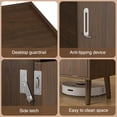 thumbnail image 6 of Cat Litter Box Enclosure,Mid-Century Hidden Litter Box Furniture with Cat Scratch Pad,Litter Box Cabinet with Flip-Down Opening Door Cat Washroom End Table,Brown, 6 of 9