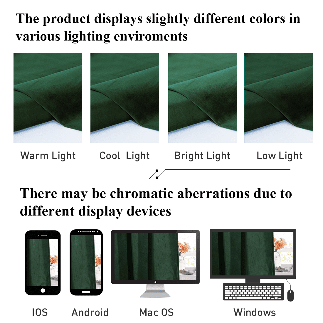 StangH Dark Green Velvet Curtains 108 - Extra Long Grommet Blackout Sliding Door Curtain Panels Privacy Assured Room Divider Curtains for Temporary Office / Shared Space, W52 x L108, 2 Panels