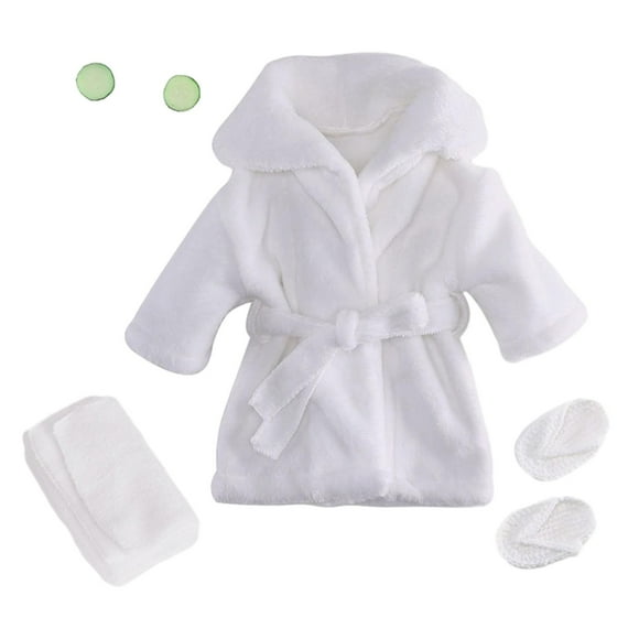Accesorios de fotografía recién nacido CUTICAT Albornoz Traje de toalla de baño Blanco