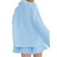 thumbnail image 4 of Mialoley Women’s 2Pcs Pajama Set Long Sleeve Button Down Shirt + Ruffle Shorts Set Fall Sleepwear, 4 of 9