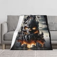 thumbnail image 2 of Halloween Skull Castle Pattern Blanket - Soft Warm Cozy Skin-friendly Machine Washable Blanket for Sofa Bed Car Camping Office Home Decor, Multipurpose Gift Blanket for All Seasons, 2 of 7