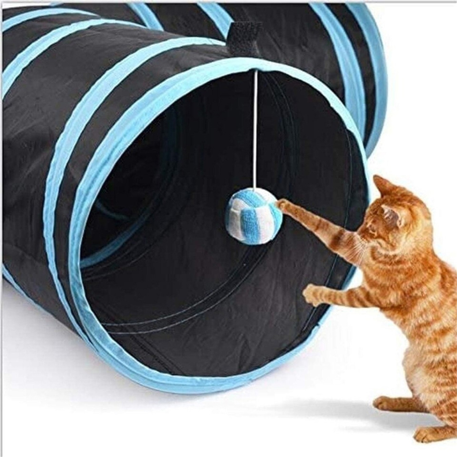 Pefilos 45" Pet Cat Tunnel for Adult Cats, Collapsible Tube Cat Tunnels Toys for Indoor Cats, Kitten Kitty Tunnel with Peek Hole, Ball, Gray Pefilos 45" Pet Cat Tunnel for Adult Cats, Collapsible Tube Cat Tunnels Toys for Indoor Cats, Kitten Kitty Tunnel with Peek Hole, Ball, Gray