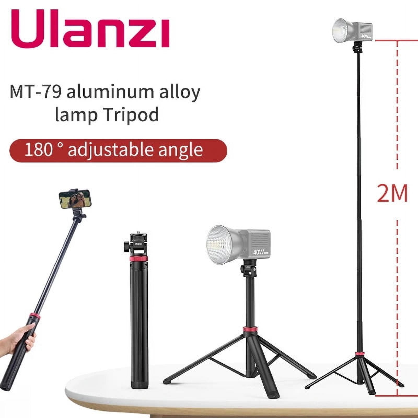 Ulanzi MT-79 Extendable Aluminum Tripod Phone Tripod For DSLR Camera Smartphone Video Light