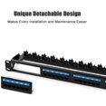 thumbnail image 2 of AMPCOM Detachable Series CAT6 24 Ports Patch Panel, Rack Mount - 1U, 19 inch, RJ45 Ethernet 568A 568B, 50u Gold Plated,, 2 of 5