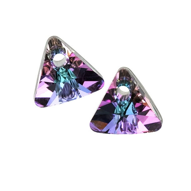 Swarovski Crystal, #6628 Xilion Triangle Pendant 8mm, 10 Pieces, Crystal  Vitrail Light P