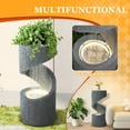 thumbnail image 2 of Haverchair 31.9" Outdoor Water Fountain with LED Light, Large Spiral Fountains Curved Garden Fountain, Modern S-Shaped Freestanding Waterfall for Garden, Patio, Backyard, Deck, Porch and Home Decor, 2 of 7