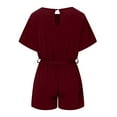thumbnail image 5 of Rompers for Women Sexy Casual Short Jumpsuit for Women Keyhole Back Short Sleeve Jumpsuits and Rompers Lounge Shorts, 5 of 7