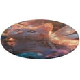 thumbnail image 4 of Crystal Cat Soft Bedroom Round Area Rug, Washable Cute Nursery Circle Throw Mat, Non-Slip Contemporary Small Low Pile Floor Carpet for Dorm Bedside, 4 of 6