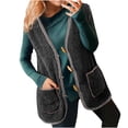 thumbnail image 2 of Sudadera informal de manga larga sin capucha para mujer, chaqueta holgada de manga larga, color liso, para salir, para otoño e invierno, 2 of 8