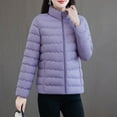 thumbnail image 5 of TKLPEHG Women Puffer Jacket Light Down Jackets Long Sleeve Soft Short Coat Windbreaker Winter Coats (Purple,XL), 5 of 8