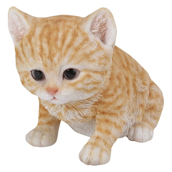 Estatua sentada de gatito atigrado naranja de Hi-Line Gift Ltd