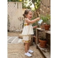 thumbnail image 5 of BemeyourBBs Boho Toddler Baby Girl Summer Clothes Little Baby Girl Beach Outfits Cute Crochet Flower Sleeveless Spaghetti Strap Tank Vest Tops and Shorts Sets, 5 of 9