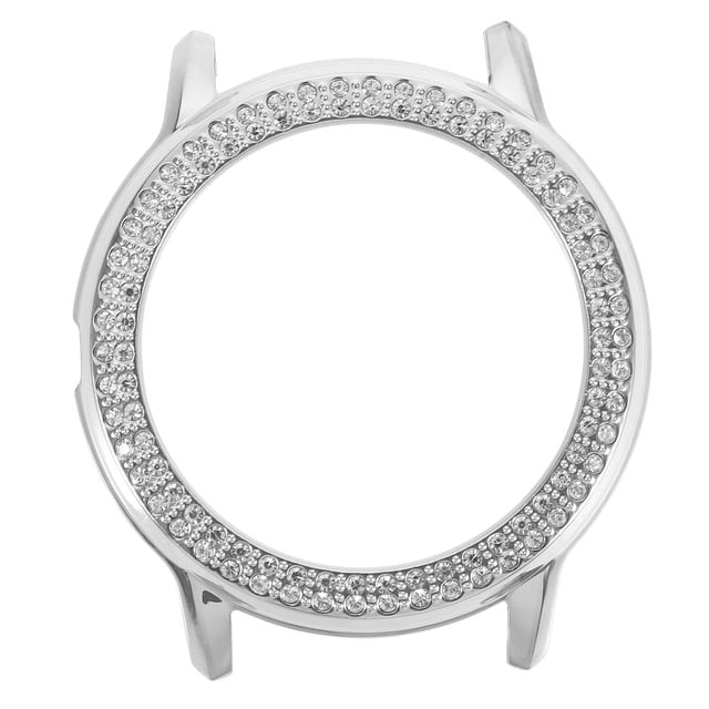 PC Watch Protective Case Rhinestone Watch Frame Watch Shell Watch Accessories Compatible for Fossil Gen 5 The Carlyle HR (Silver)